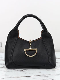 GG original calfskin softbit medium top handle bag 837467 black