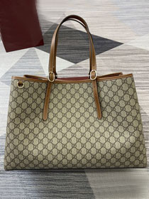 GG original canvas emblem maxi tote bag 815212 brown