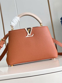 Louis vuitton original calfskin capucines BB handbag M21103 brown