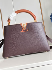 Louis vuitton original calfskin capucines mm handbag M20704 burgundy