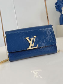 Louis vuitton original epi leather louise pochette M13165 blue