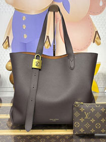 Louis vuitton original calfskin low key cabas MM bag M12916 chocolate 