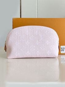 Louis vuitton original denim cosmetic pouch m13751 pink
