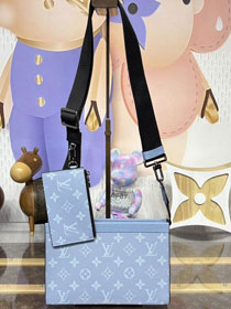 Louis vuitton original monogram canvas gaston wearable wallet M14114 blue