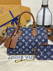 Louis vuitton original soft calfskin speedy P9 25 M15278 navy blue