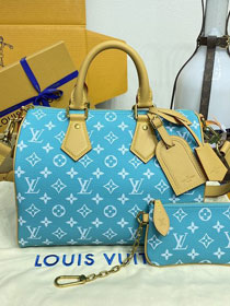 Louis vuitton original soft calfskin speedy P9 30 M14074 water blue