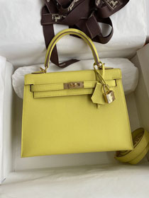 Hermes original epsom leather kelly 25 bag K25-1 lime