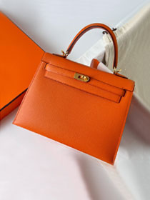 Hermes original epsom leather kelly 25 bag K25-1 orange