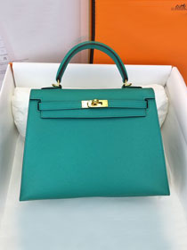 Hermes original epsom leather kelly 25 bag K25-1 vert verone