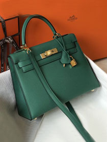 Hermes original epsom leather kelly 28 bag K28-2 malachite