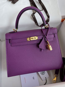 Hermes original epsom leather kelly 32 bag K32-1 anemone