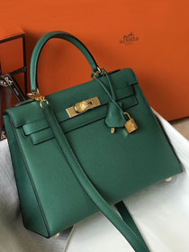 Hermes original epsom leather kelly 32 bag K32-1 malachite