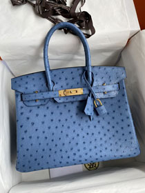 Hermes genuine ostrich leather birkin 35 bag K350 