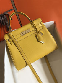 Hermes original togo leather kelly 28 bag K28 amber
