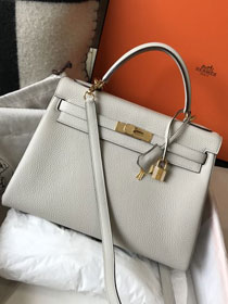Hermes original togo leather kelly 32 bag K32-1 grey pearl