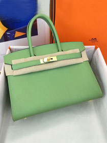 Hermes sellier original epsom leather birkin 35 bag H35-3 vert criquet 