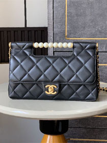 CC original lambskin medium tote bag AS5390 black