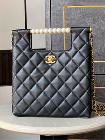 CC original lambskin small tote bag AS5412 black