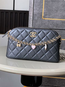 CC original lambskin clutch with chain AP4536 black