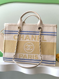 CC original cotton canvas large shopping bag A66941 yellow&blue