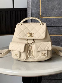 CC original grained calfskin small backpack AS3787 apricot