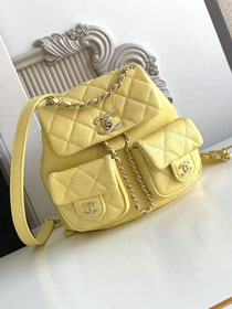 CC original grained calfskin small backpack AS3787 yellow