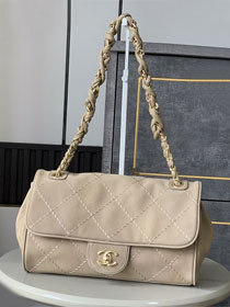 CC original suede flap bag AS0505 beige