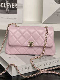 CC original calfskin mini flap bag AS4592 pink