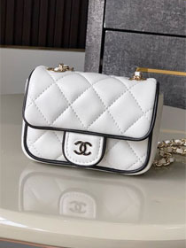 CC original lambskin clutch with chain AP4512 white
