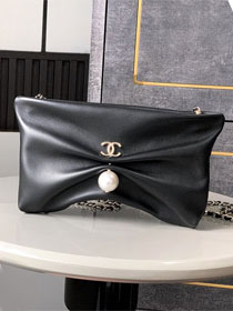 CC original lambskin clutch with chain AP4613 black
