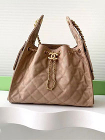 CC original grained calfskin 25 small handbag AS5293 apricot
