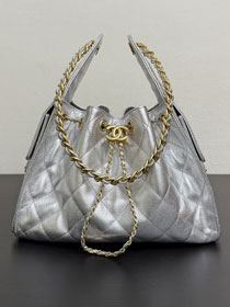 CC original grained calfskin 25 small handbag AS5293 silver