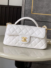 CC original lambskin mini top handle flap bag AS5354 white