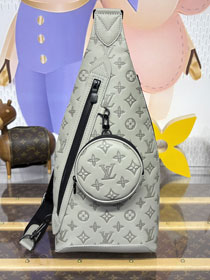 Louis vuitton original calfskin duo slingbag M14916 grey