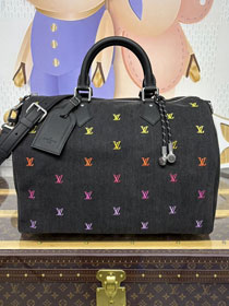 Louis vuitton original denim speedy 40 M14136 black