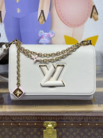 Louis vuitton original calfskin twist MM slim M14341 white