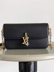 Louis vuitton original calfskin wallet on chain bloom M14564 black