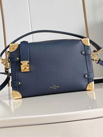 Louis vuitton original soft calfskin side trunk mm M25160 navy blue