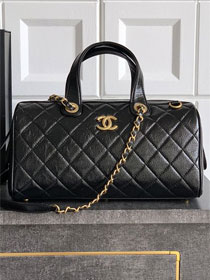 CC original crumpled calfskin large bowling bag AS5579 black