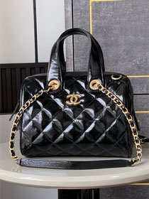 CC original crumpled calfskin small bowling bag AS5578 black