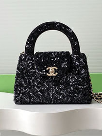 CC sequins mini shopping bag AS4416 black