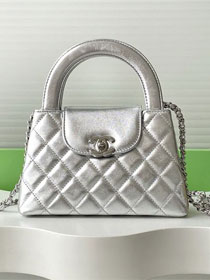 CC original calfskin mini shopping bag AS4416 silver