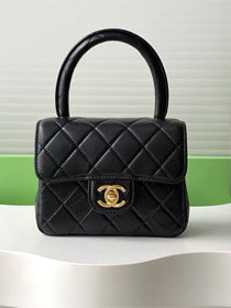CC original lambskin mini top handle bag AS3869 black