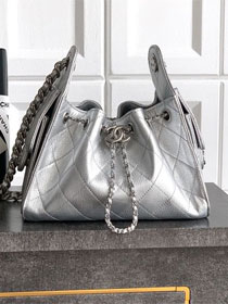 CC original grained calfskin 25 mini handbag AS5631 silver