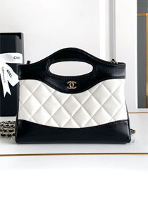CC original lambskin nano 31 bag AS3656 black&white