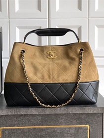 CC original suede calfskin shopping tote bag AS5634 beige