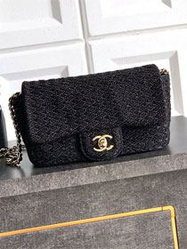 CC original tweed mini flap bag AS5279 black