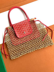 Goyard original raffia mesh aligre bag GY0122 fuchsia
