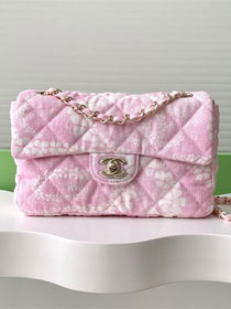CC original denim medium flap bag AS5454 pink