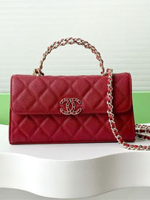 CC original grained calfskin flap phone holder AP3238 red